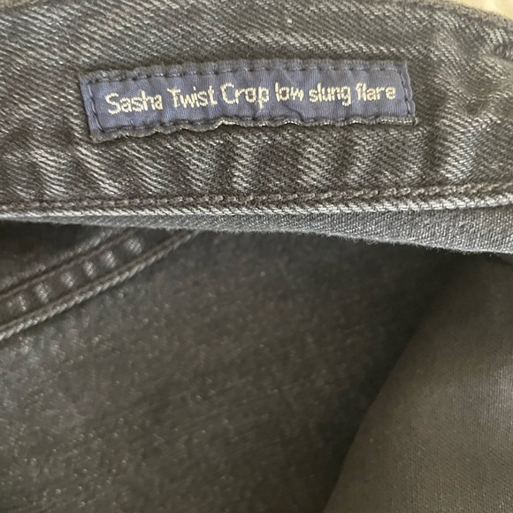 Citizens Of Humanity Sasha Twist Crop Flare Low Slung Sz 27 Black Hawk Wide Leg - Picture 14 of 16